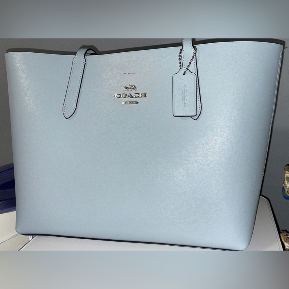 Coach Avenue Tote | Powder Blue & Silver Accents